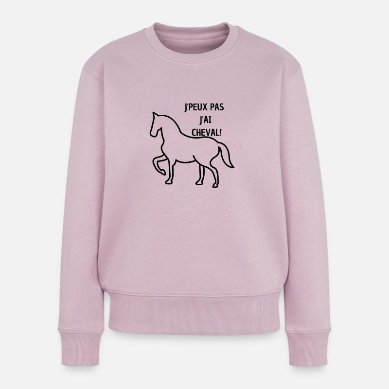 J'PEUX PAS J'AI CHEVAL - Pull Premium bio Femme - rose poudré