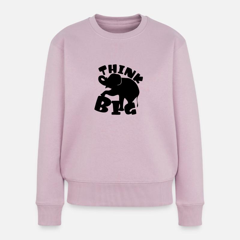 Think Big Elephant Idee schwarz Silhouette - Frauen Premium Bio Pullover - Altrosa
