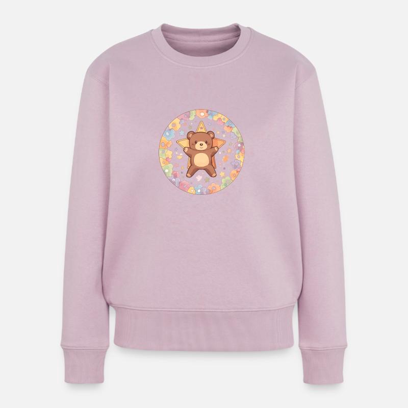 Nounours Fleuri - Pull Premium bio Femme - rose poudré