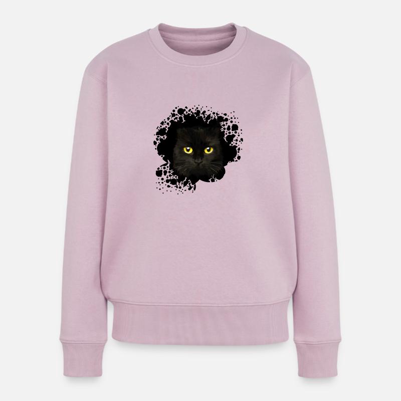 Katze - Frauen Premium Bio Pullover - Altrosa