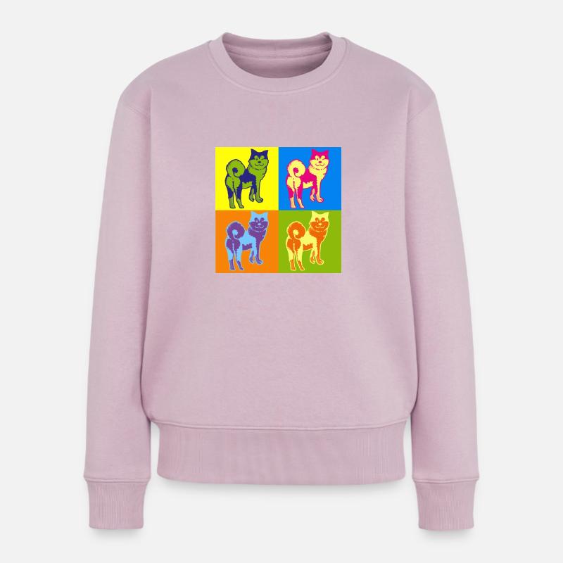 AKITA POP ART👨🏻 🎨 - Frauen Premium Bio Pullover - Altrosa