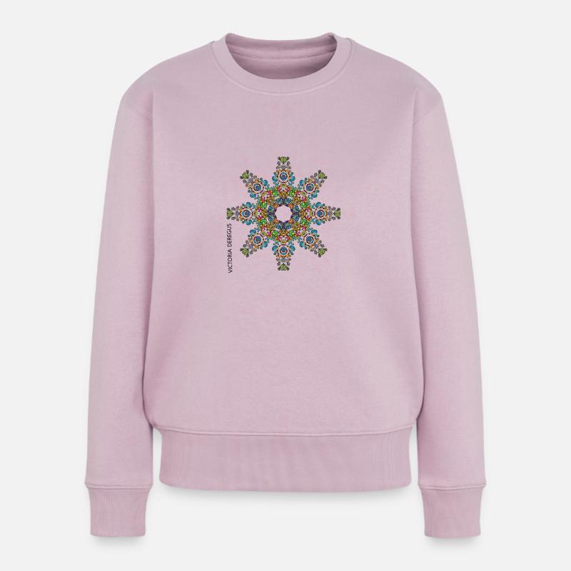 Flocon de neige de Noël par Victoria Deregus 04 - Pull Premium bio Femme - rose poudré