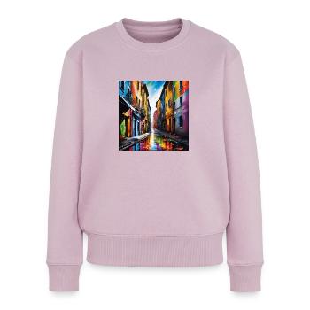 Fantastische Straßen - Frauen Premium Bio Pullover - Altrosa - Vorne - Julia (174cm)