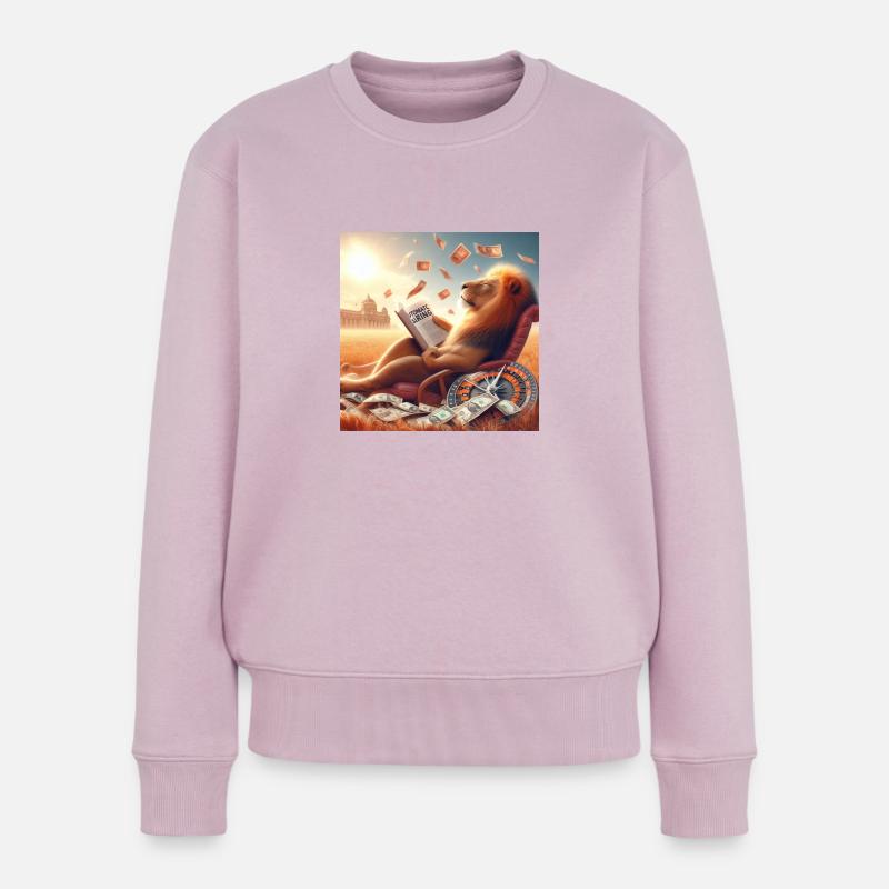 Automatisches Verdienen - Löwe 1 - Frauen Premium Bio Pullover - Altrosa