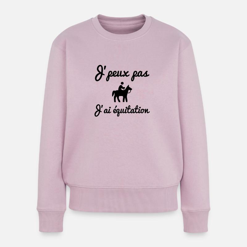 J'peux pas équitation - cheval - Pull Premium bio Femme - rose poudré