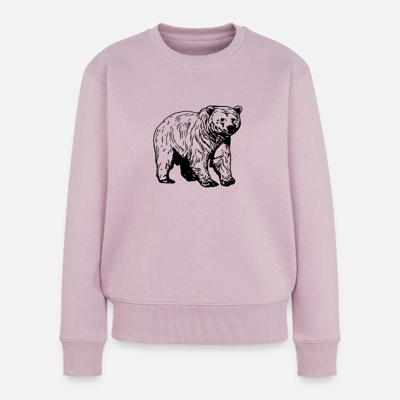 Bär - Frauen Premium Bio Pullover - Altrosa