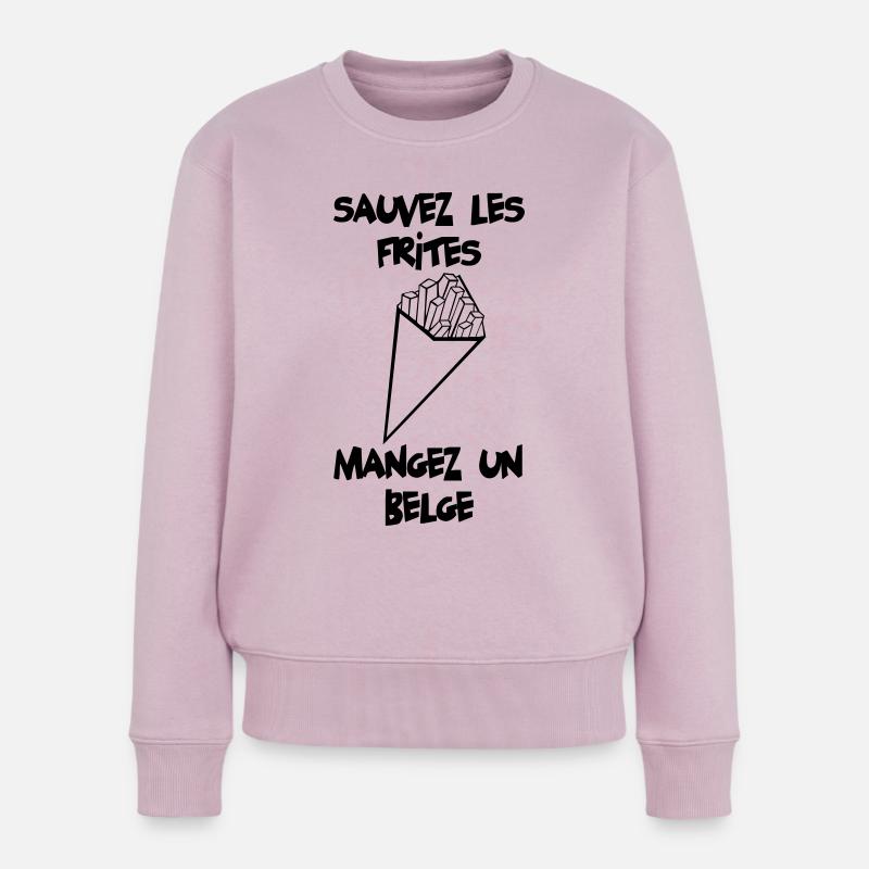 Sauvez les frites ! - Pull Premium bio Femme - rose poudré
