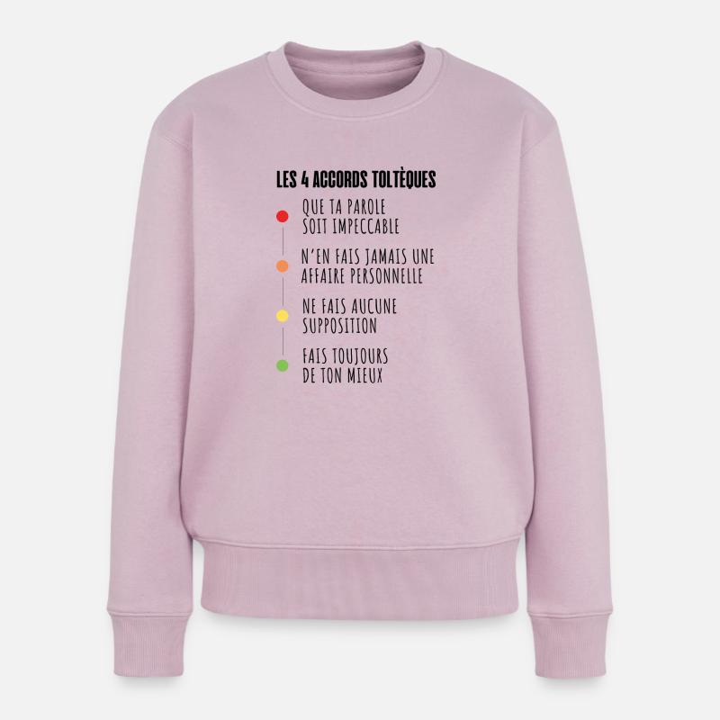 Les 4 accords toltèques - Pull Premium bio Femme - rose poudré