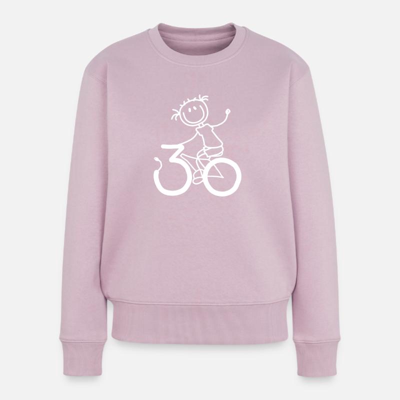 Mühelos radelnd durch den 30er! - Frauen Premium Bio Pullover - Altrosa