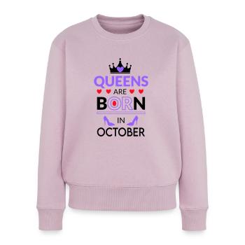 Birthday Queen born in October - Frauen Premium Bio Pullover - Altrosa - Vorne - Julia (174cm)