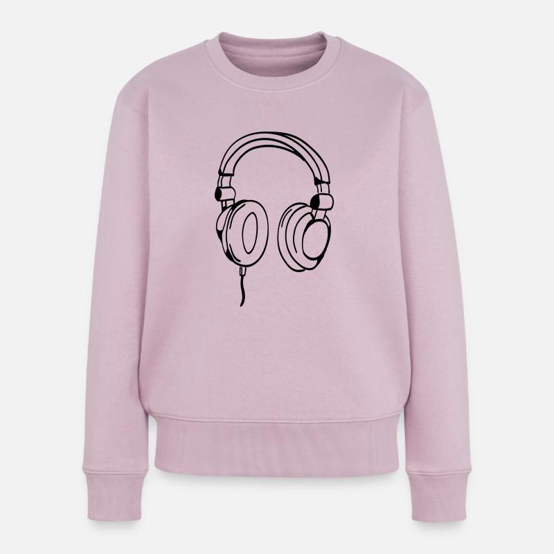 kopfhörer - Frauen Premium Bio Pullover - Altrosa