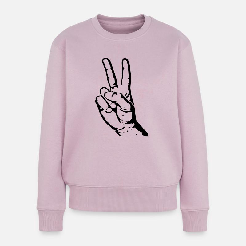 peace - Frauen Premium Bio Pullover - Altrosa