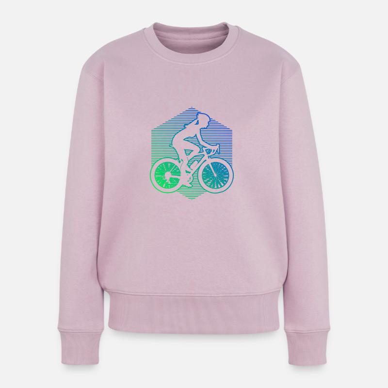 Femmes Vélo Vélo Vélo VTT Cyclisme - Pull Premium bio Femme - rose poudré