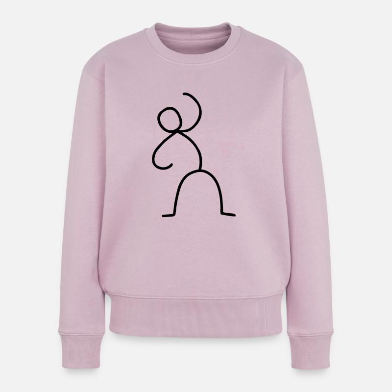 Strichmännchen in Aktion - Frauen Premium Bio Pullover - Altrosa