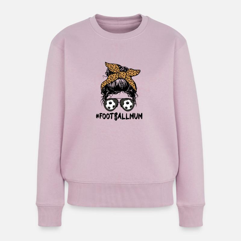 Fußball Mama - Messy Bun - Frauen Premium Bio Pullover - Altrosa