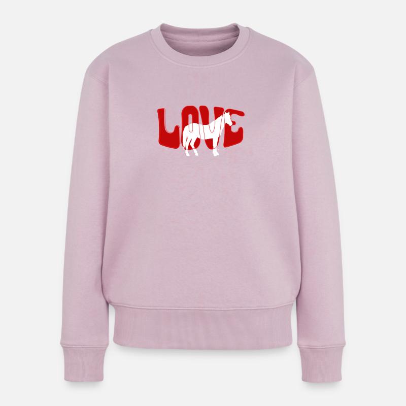 AIMER LES CHEVAUX - Pull Premium bio Femme - rose poudré
