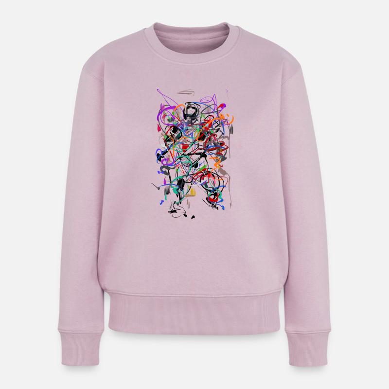 Abstrakt - Frauen Premium Bio Pullover - Altrosa