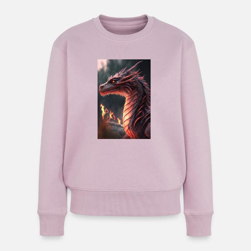 Ein Drache - Frauen Premium Bio Pullover - Altrosa