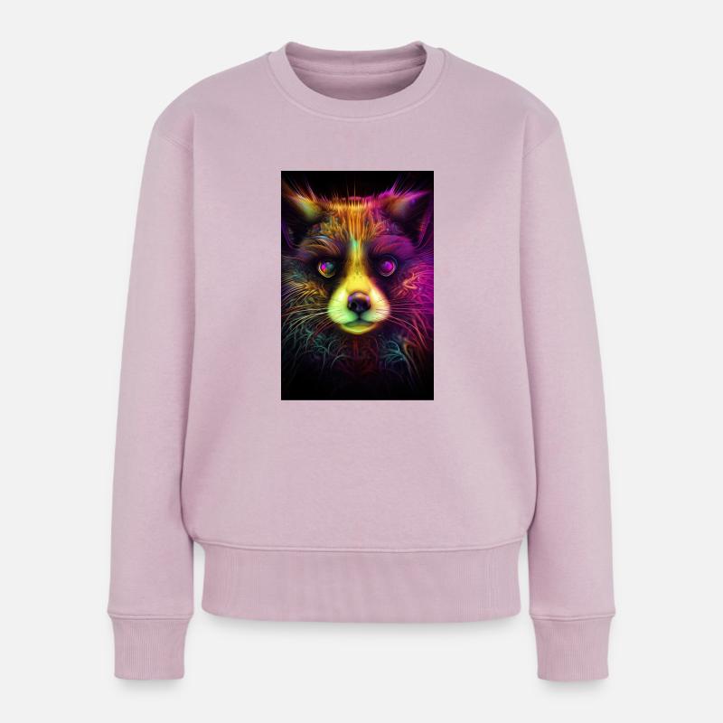 Waschbär in der 5. Dimension - Frauen Premium Bio Pullover - Altrosa