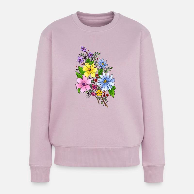 Blumen - Frauen Premium Bio Pullover - Altrosa