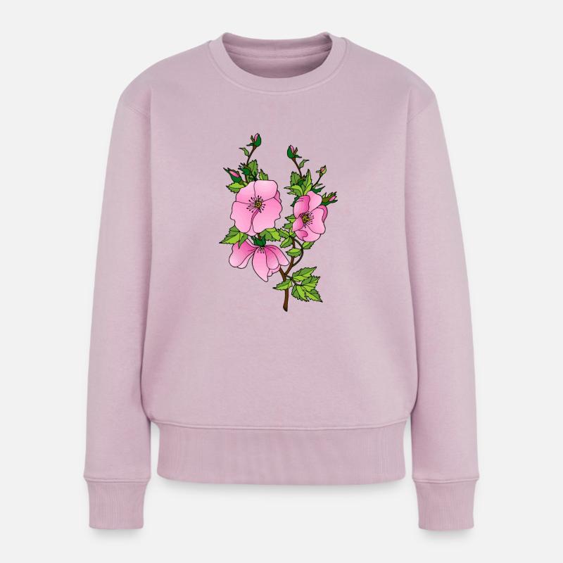 Blumen - Frauen Premium Bio Pullover - Altrosa