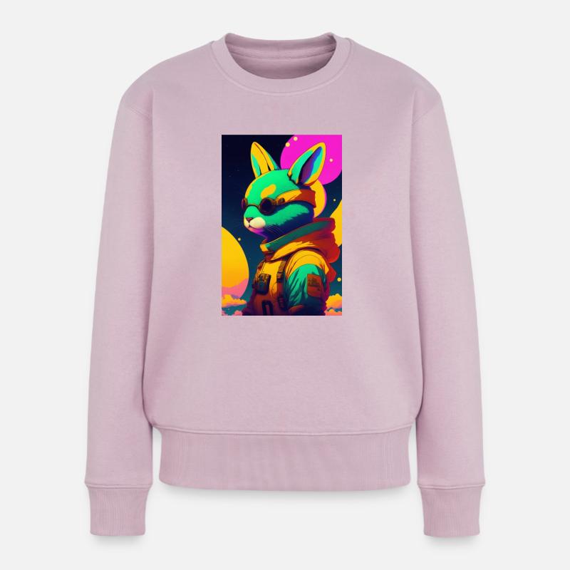 Astro Hase - Frauen Premium Bio Pullover - Altrosa