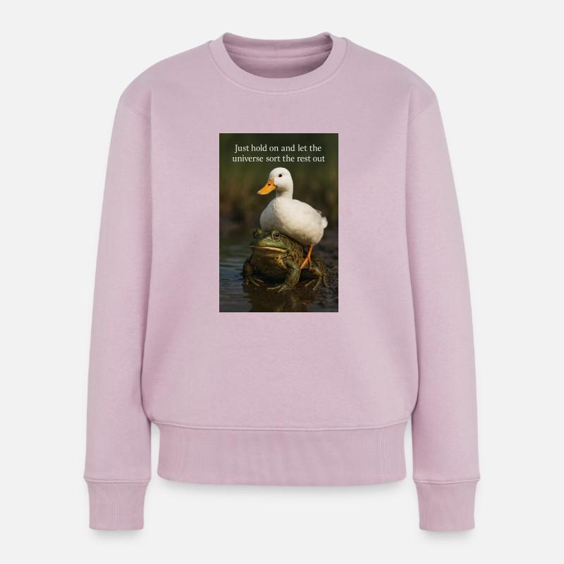 Halten Sie einfach durch - Frauen Premium Bio Pullover - Altrosa