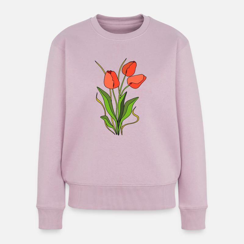 Blumen - Frauen Premium Bio Pullover - Altrosa