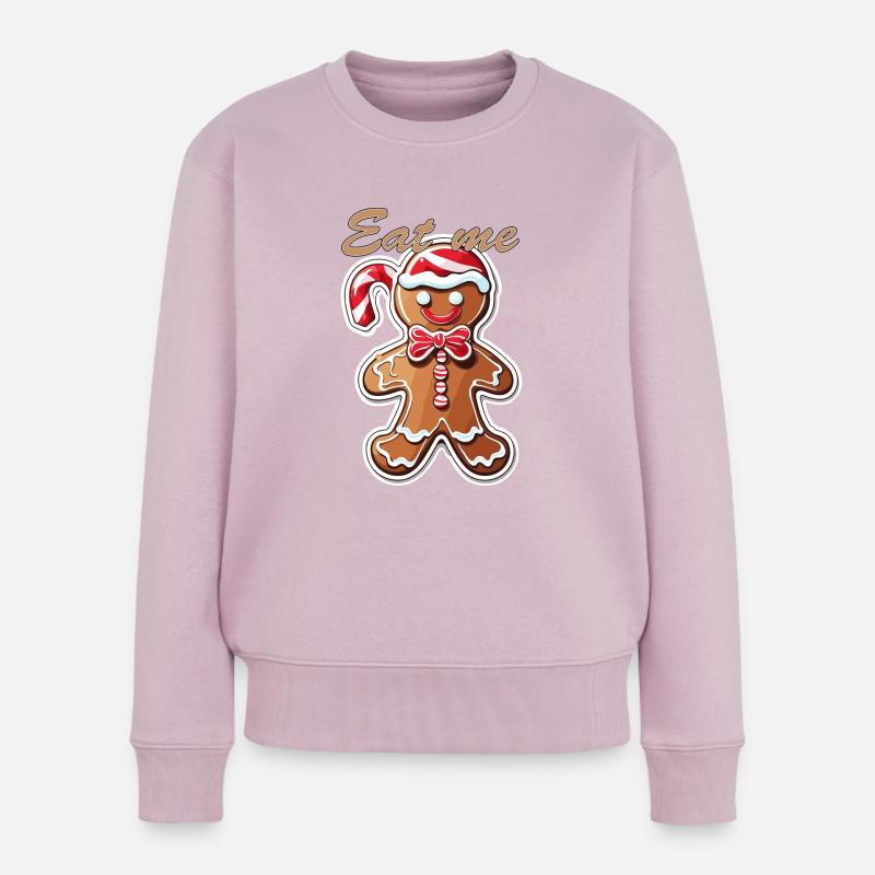 Lebkuchenmann / Weihnachten / Weihnachtsmann - Frauen Premium Bio Pullover - Altrosa