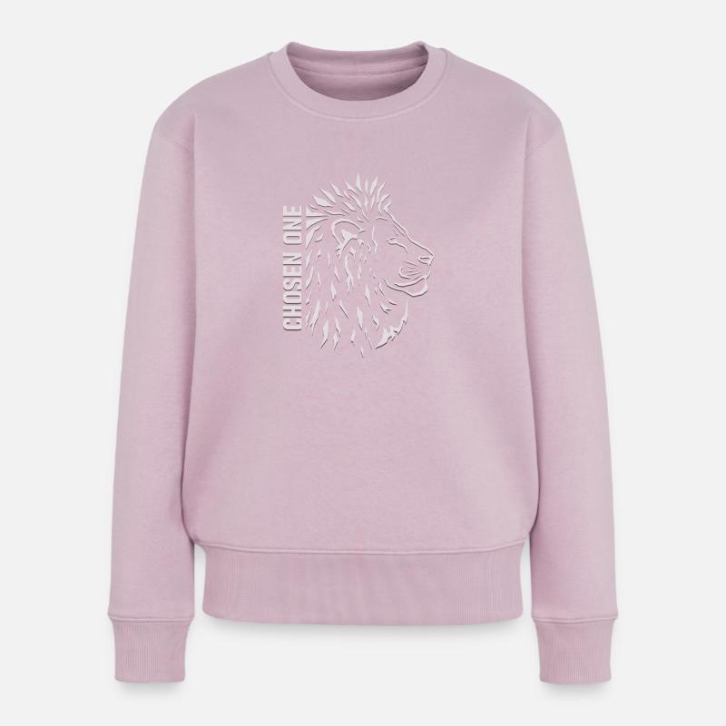 Auserwählter – Stilisierter Löwenkopf - Frauen Premium Bio Pullover - Altrosa