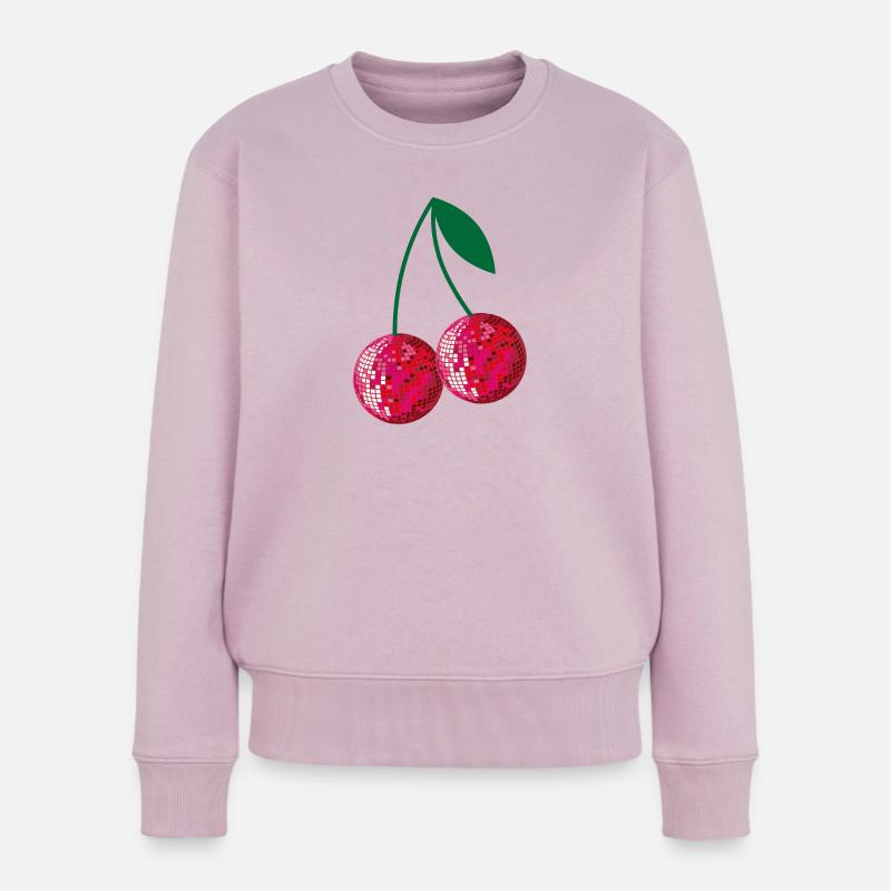 Disco-Kirschen - Frauen Premium Bio Pullover - Altrosa