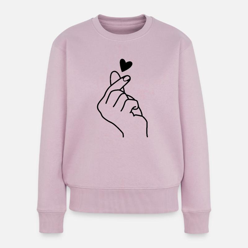 Liebe Liebe Gebärdensprache - Frauen Premium Bio Pullover - Altrosa