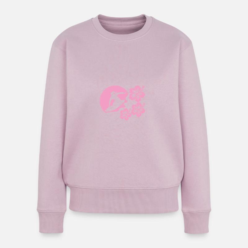 Weibliche Surferin - Frauen Premium Bio Pullover - Altrosa