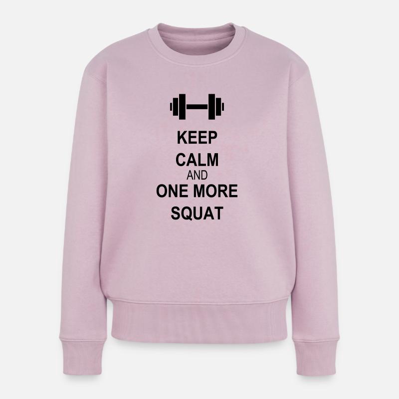 Keep calm and squat - Frauen Premium Bio Pullover - Altrosa