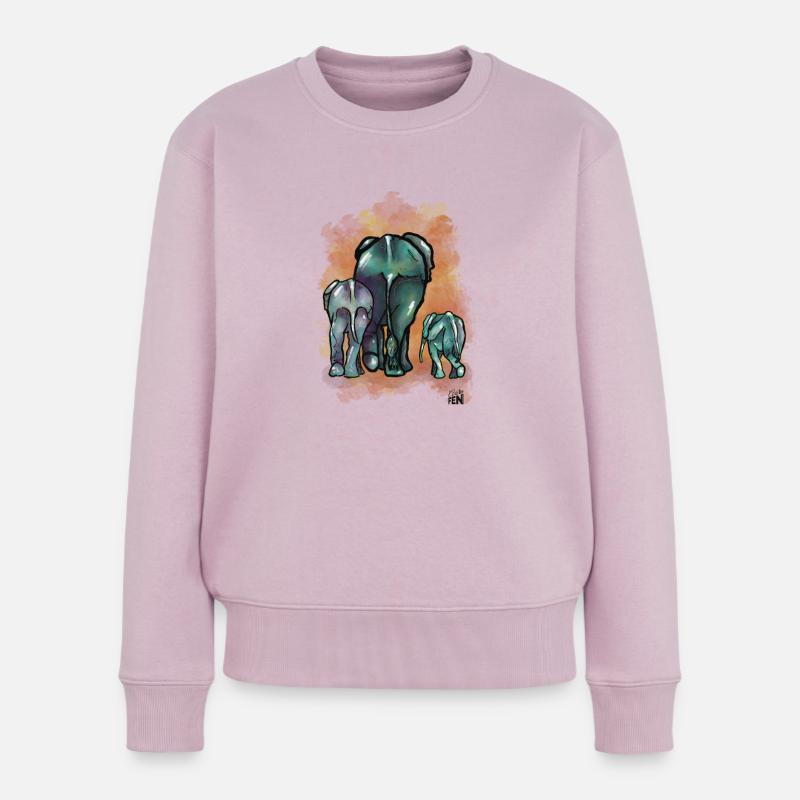 Elefanten-Generation - Frauen Premium Bio Pullover - Altrosa