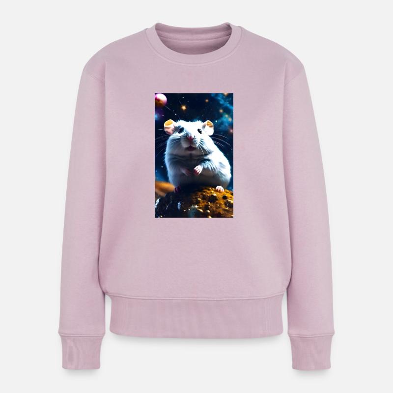 Hamster im Kosmos - Frauen Premium Bio Pullover - Altrosa