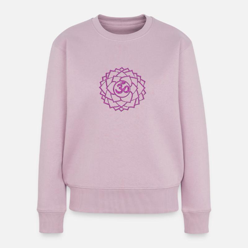 CHAKRA KRONENCHAKRA SAHASRARA - Frauen Premium Bio Pullover - Altrosa