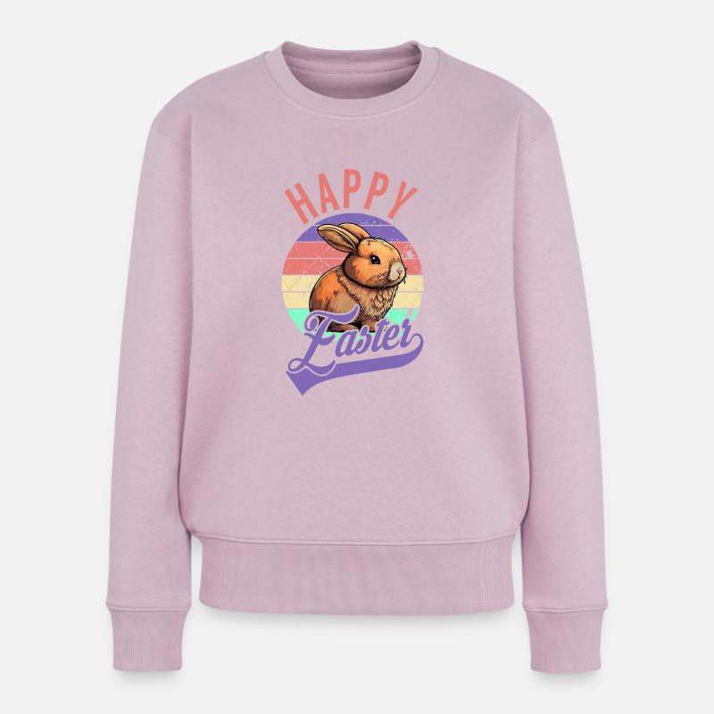 Frohe Ostern - Osterhase - Frauen Premium Bio Pullover - Altrosa