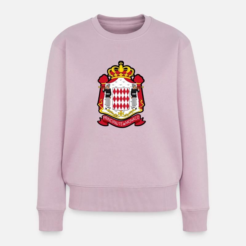 Monaco Monte Carlo Principauté Monégasques FR🇲🇨 - Pull Premium bio Femme - rose poudré