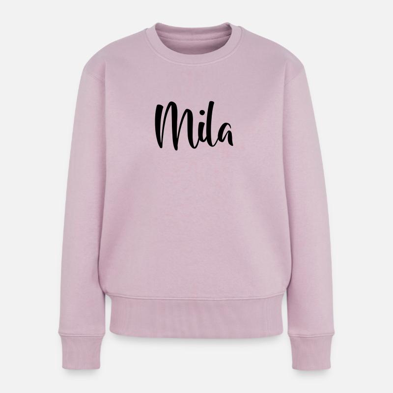 Name - Mila - Frauen Premium Bio Pullover - Altrosa