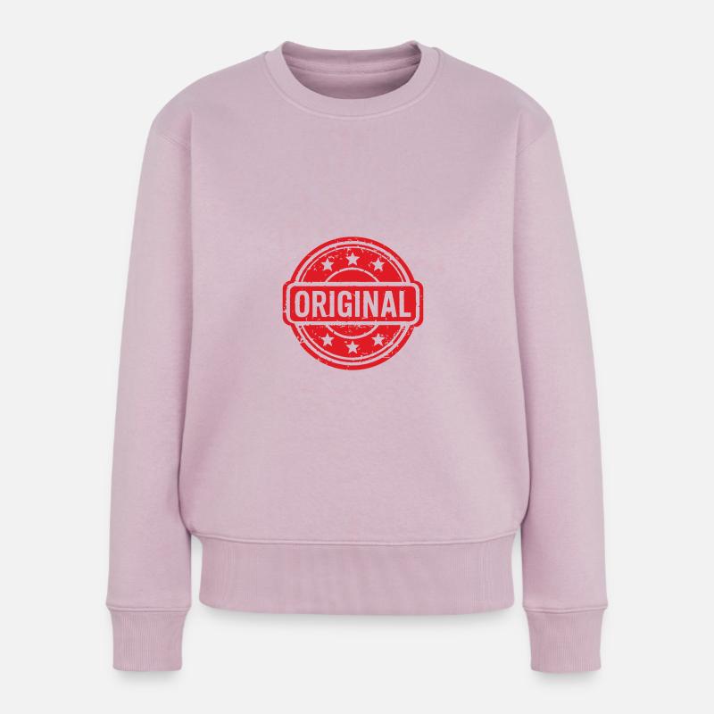 Originales Stempellogo. Originales Stempel-Design. - Frauen Premium Bio Pullover - Altrosa