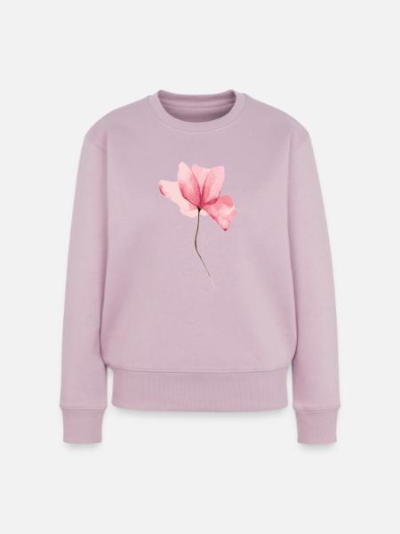 Rosa gemalte Blume - Frauen Premium Bio Pullover - Altrosa