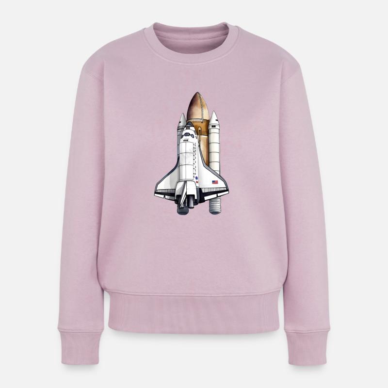 Space Shuttle beim Start - Frauen Premium Bio Pullover - Altrosa
