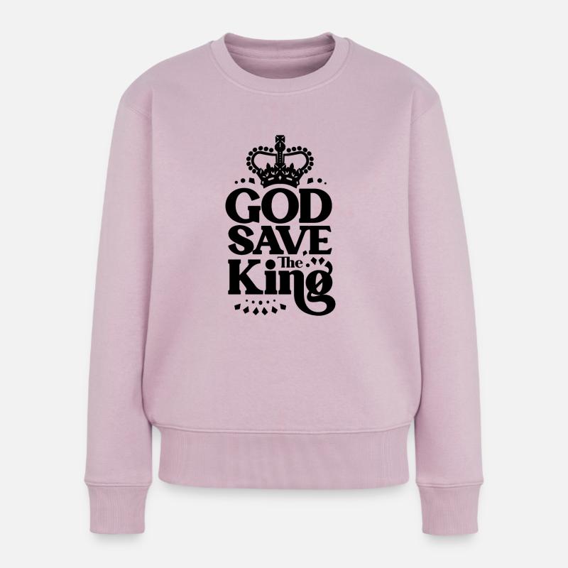 God Save the KING von FabSpark - Frauen Premium Bio Pullover - Altrosa