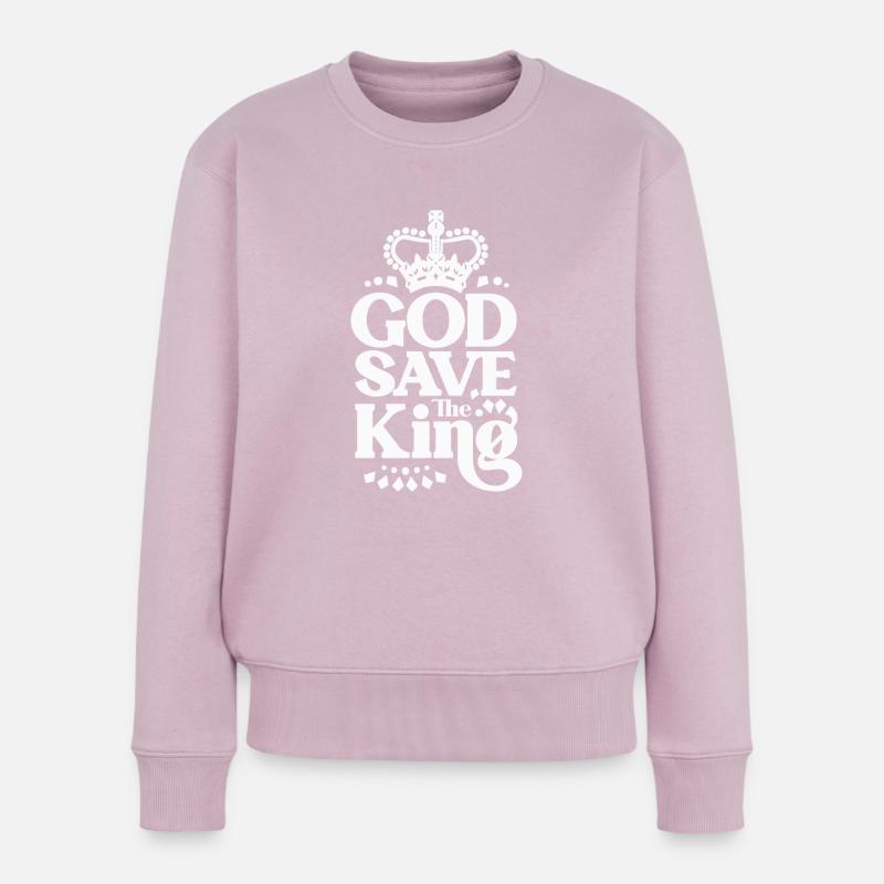 God Save the KING von FabSpark - Frauen Premium Bio Pullover - Altrosa