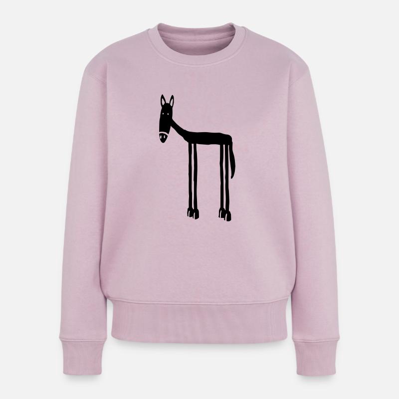 Pferd - Frauen Premium Bio Pullover - Altrosa