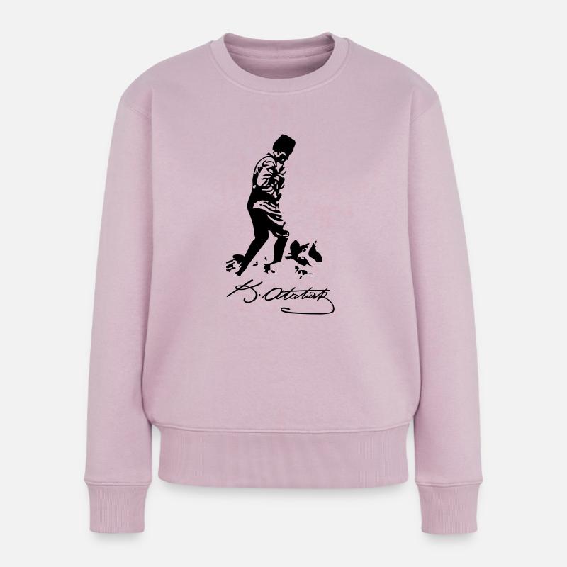 atatuerk1 - Frauen Premium Bio Pullover - Altrosa