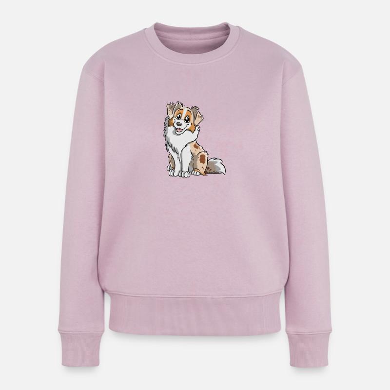 Red Merle Australian Shepherd - Frauen Premium Bio Pullover - Altrosa