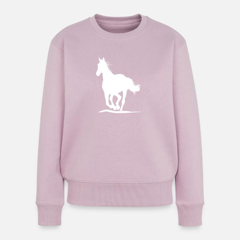Running Horse - Frauen Premium Bio Pullover - Altrosa