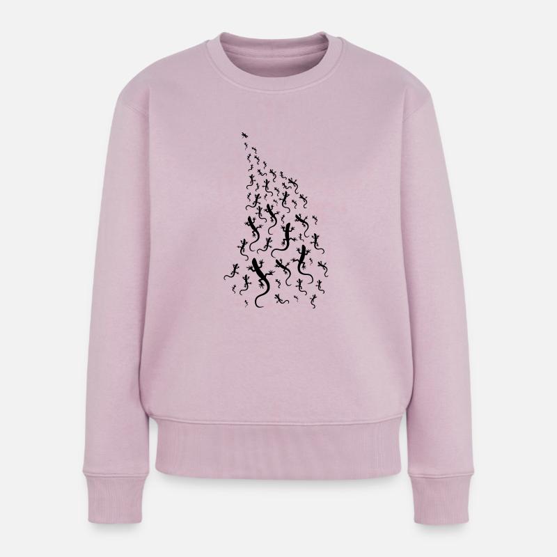 Eidechsen jagen eine Libelle - Frauen Premium Bio Pullover - Altrosa